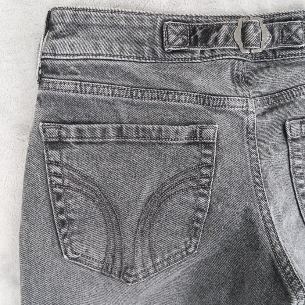 Hollister Jeans Womens 0S w25 Short Fits 26x29 Gray Low-Rise Baggy Cinch Back - Picture 11 of 13